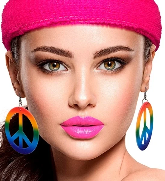 Oorbellen hippie regenboog Evi