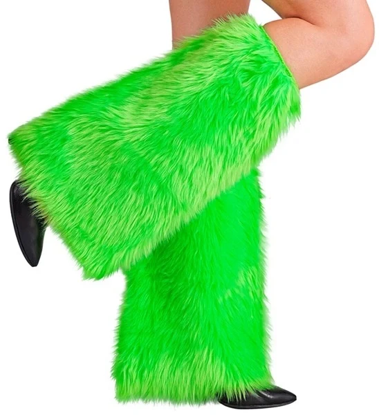 Beenwarmers pluche neon groen