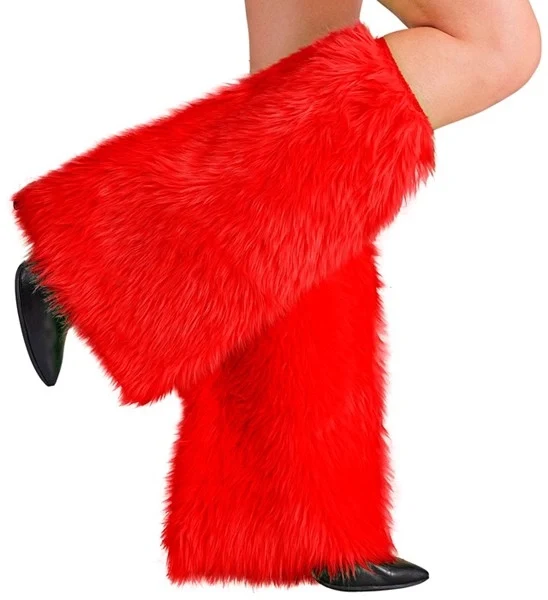 Beenwarmers pluche rood Thijs