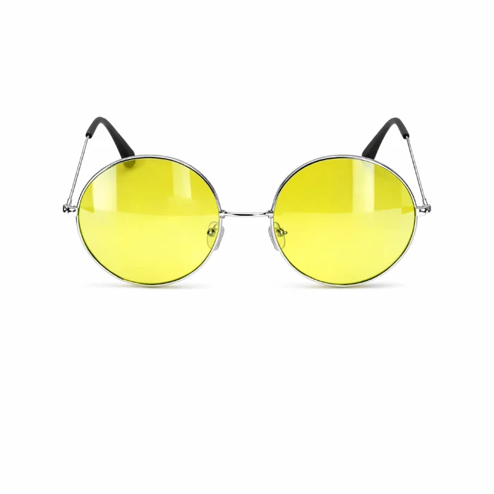 Partybril hippie XL geel