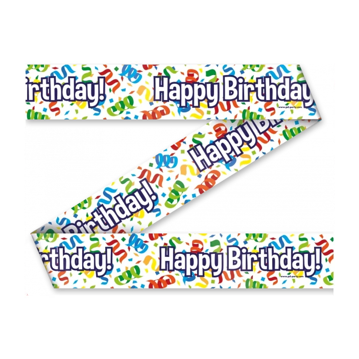 Happy birthday Cartoon - Afzetlint - 12 meter