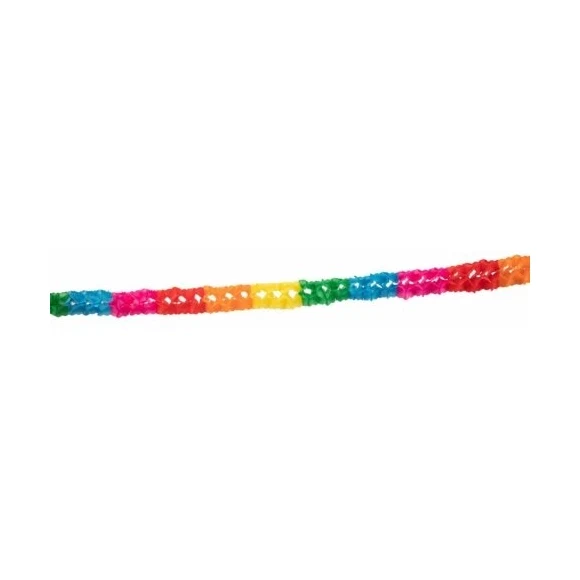 Papieren slinger Klassiek Regenboog - 4 meter