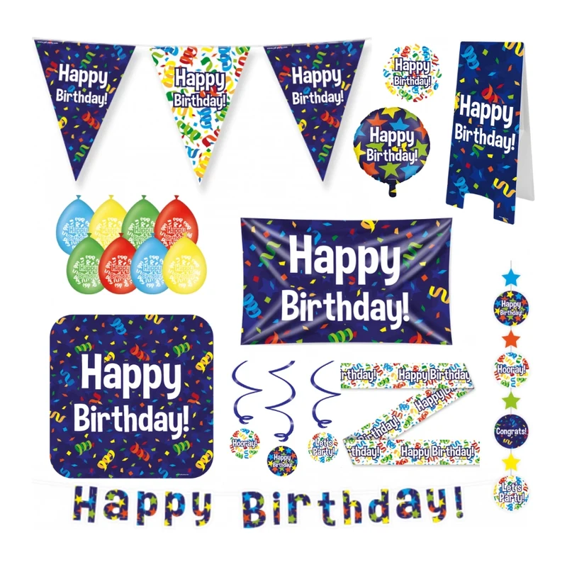 Happy Birthday Cartoon Versiering pakket - XXL