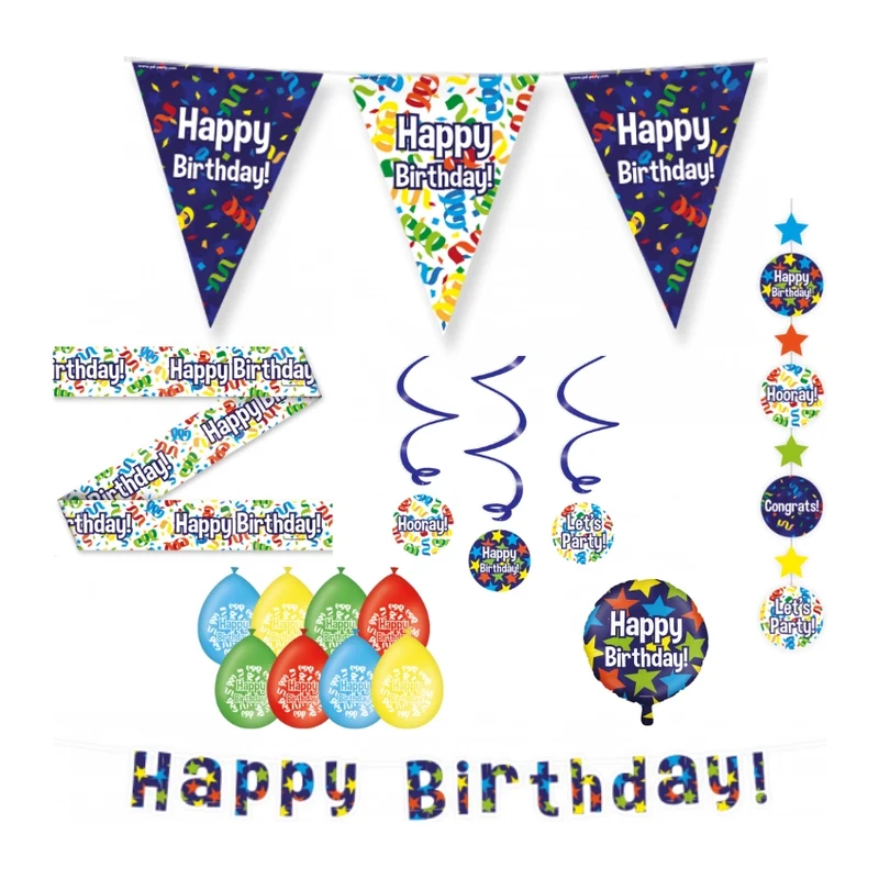 Happy Birthday Cartoon Versiering pakket - L