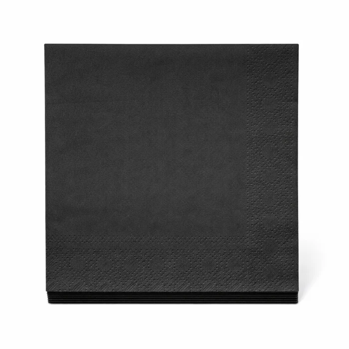 Servetten zwart 33x33 cm - 20 stuks