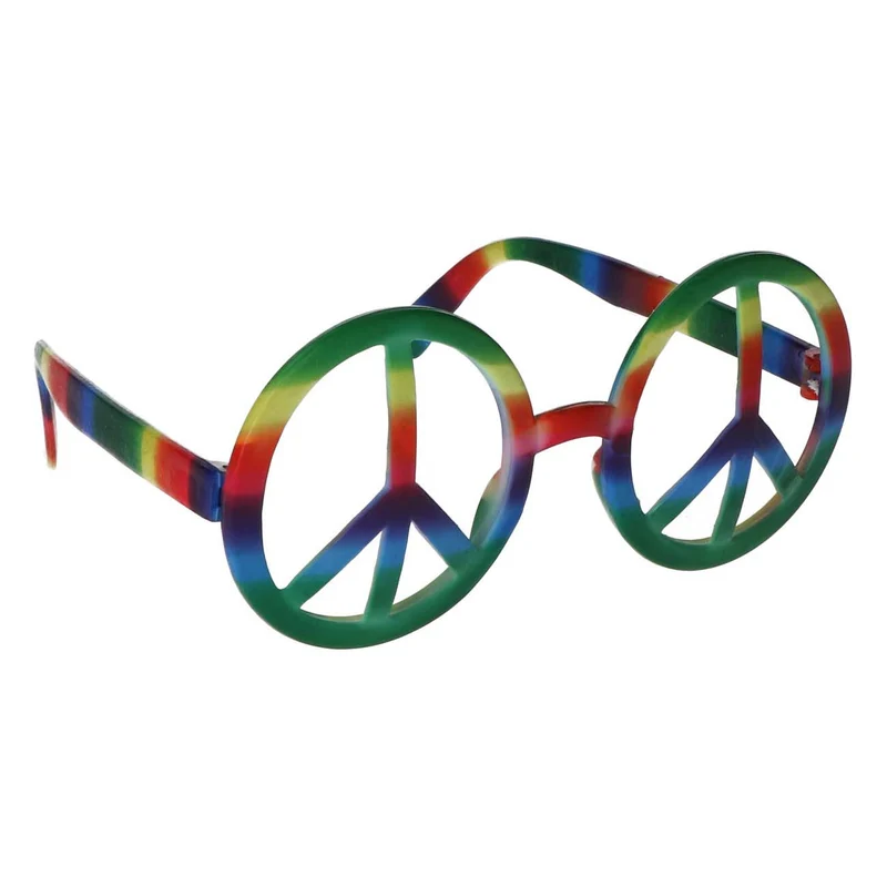 Partybril peace meerkleurig