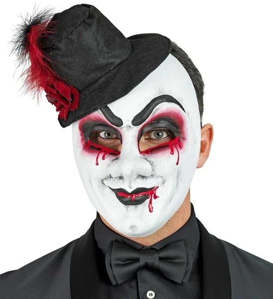 Masker theater bloedende man met hoed Niek