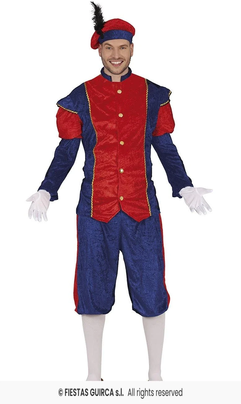 Hoofdpiet Kostuum Blauw/Rood