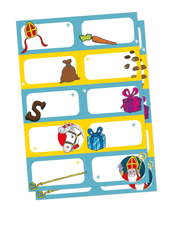 Sinterklaas Naamstickers 20 stickers (2 vel)