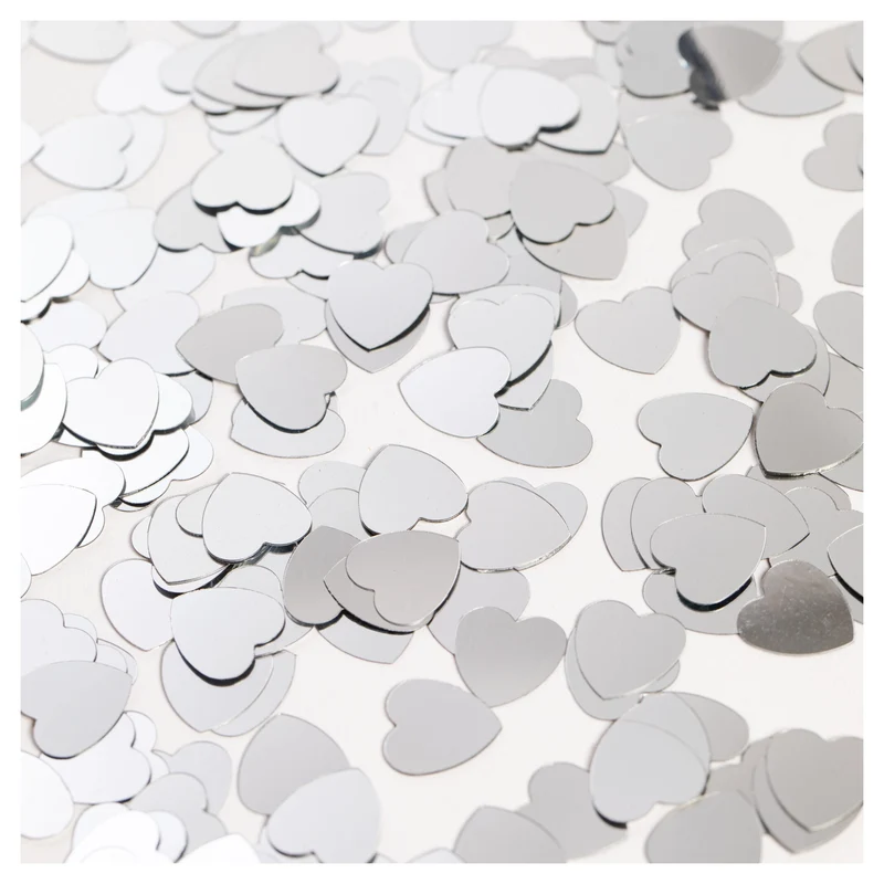Tafelconfetti hart zilver