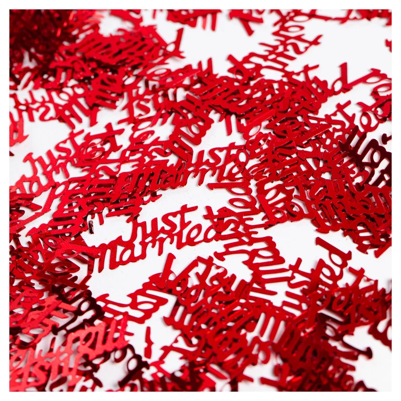 Just married tafelconfetti rood