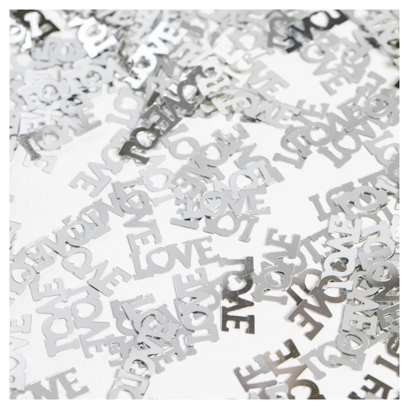 Tafelconfetti LOVE zilver