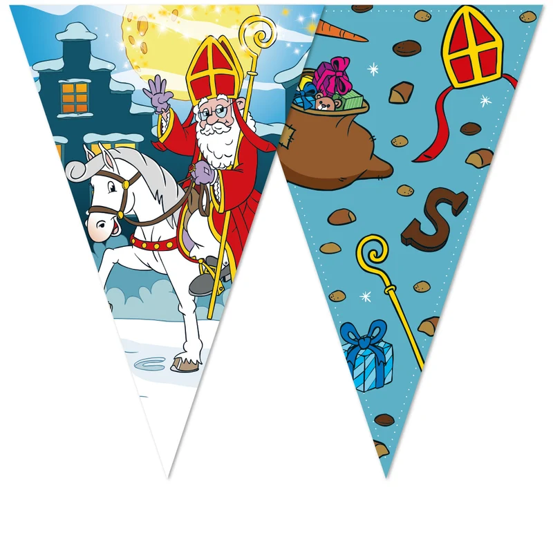 Vlaggenlijn Sinterklaas & Ozosnel Cartoon (10m)