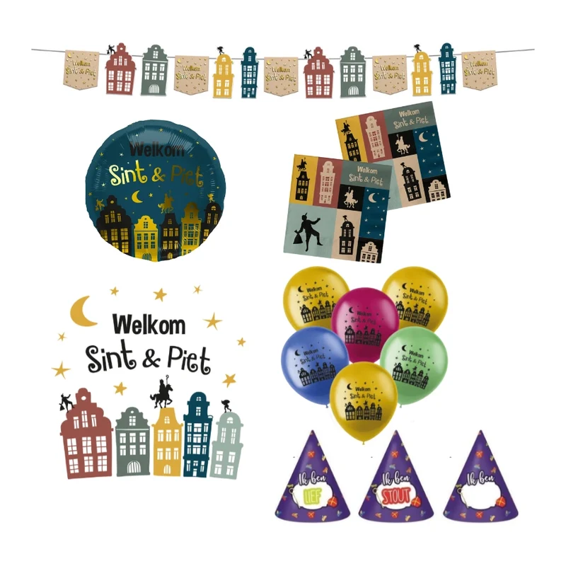 Welkom Sint & Piet versiering pakket L (pakket 12)