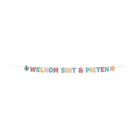 Letterslinger 'Welkom Sint & Pieten' - Sint en Pieten - 1,5 meter