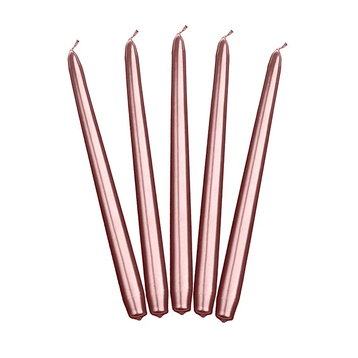 Dinerkaarsen Roségoud Metallic 24cm (10st)
