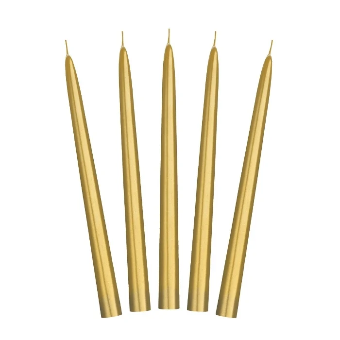 Dinerkaarsen Goud Metallic 24cm (10st)