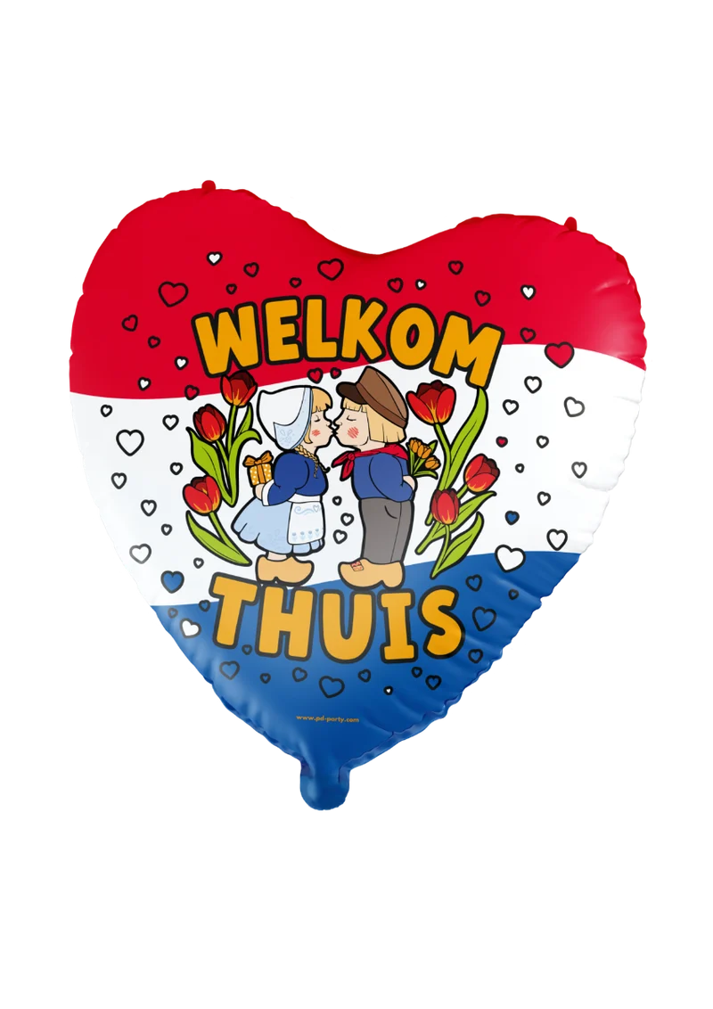 Folieballon Welkom Thuis Hart Cartoon Holland (60cm)