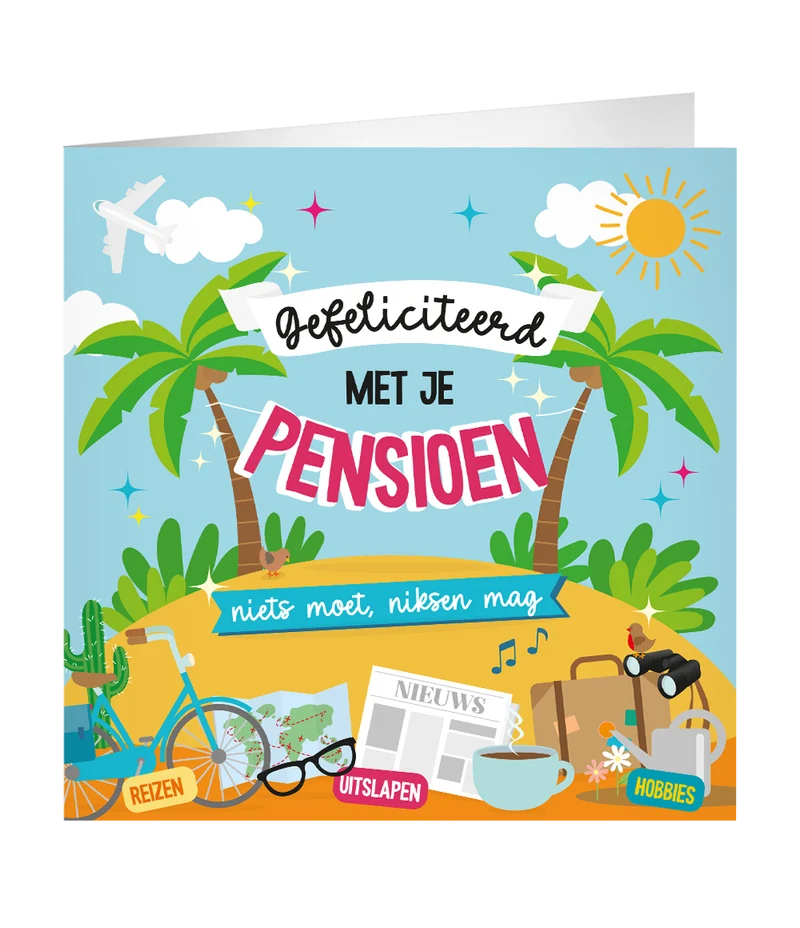 XL Wenskaart Geniet van je Pensioen Cartoon