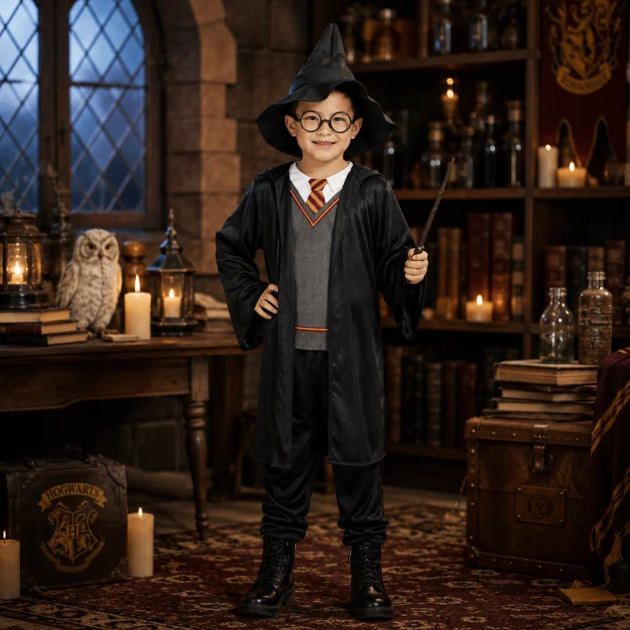 Kostuum Halloween tovenaar jongen maat M
