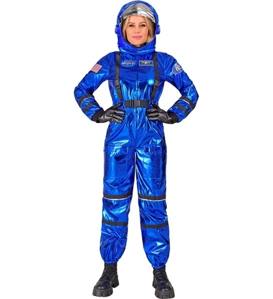 Astronaut kostuum blauw dame Eva