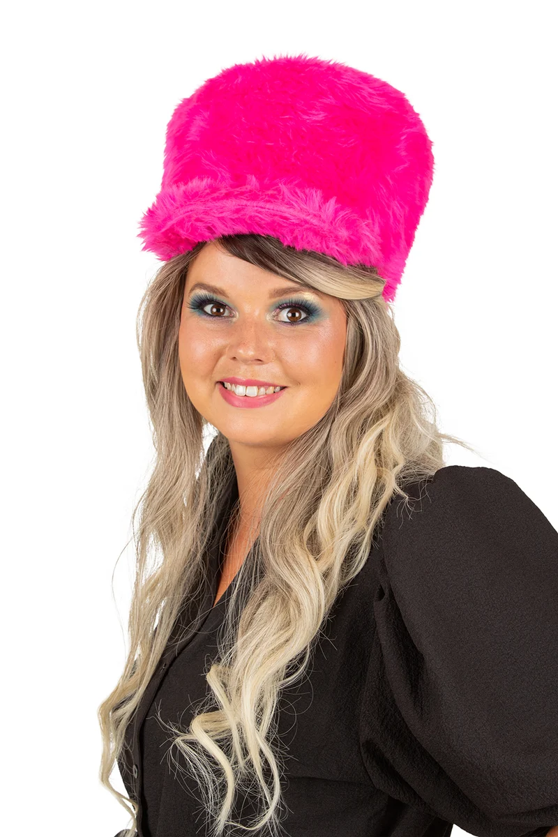 Pluche fanfare hoed harmonie roze 15 cm