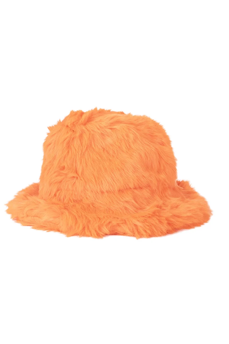 Pluche vissershoed oranje