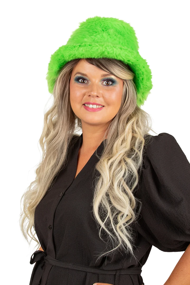 Pluche vissershoed groen