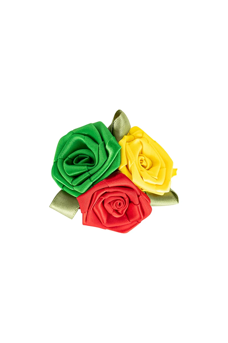 Broche roosjes limburg rood geel groen