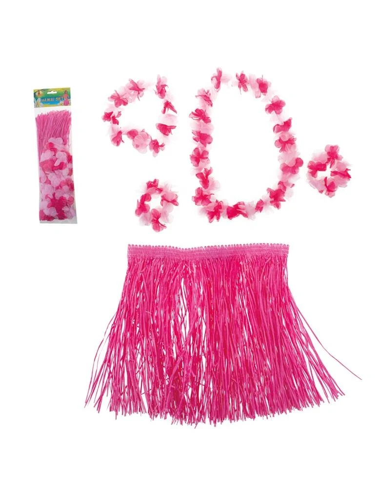 Roze hawaii rok met accessoires