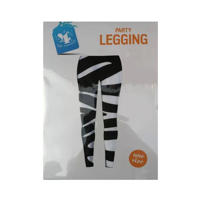 Legging zebra zwart/wit - one size