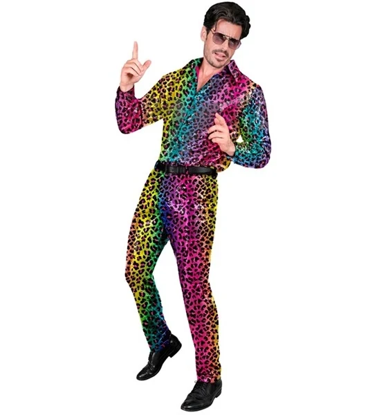 Pailletten broek regenboog luipaard Vera