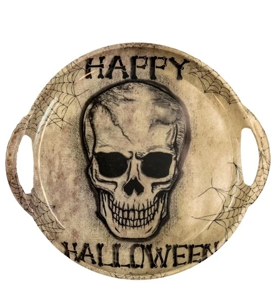 Dienblad happy halloween schedel met handvaten 30 cm