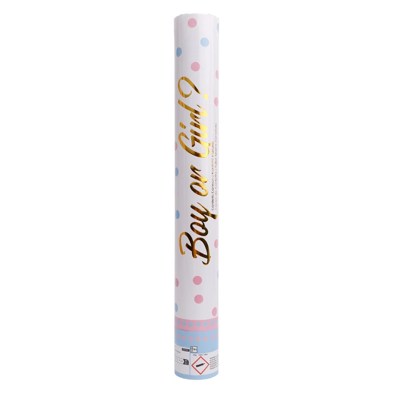 Confetti kanon gender reveal roze - 40cm