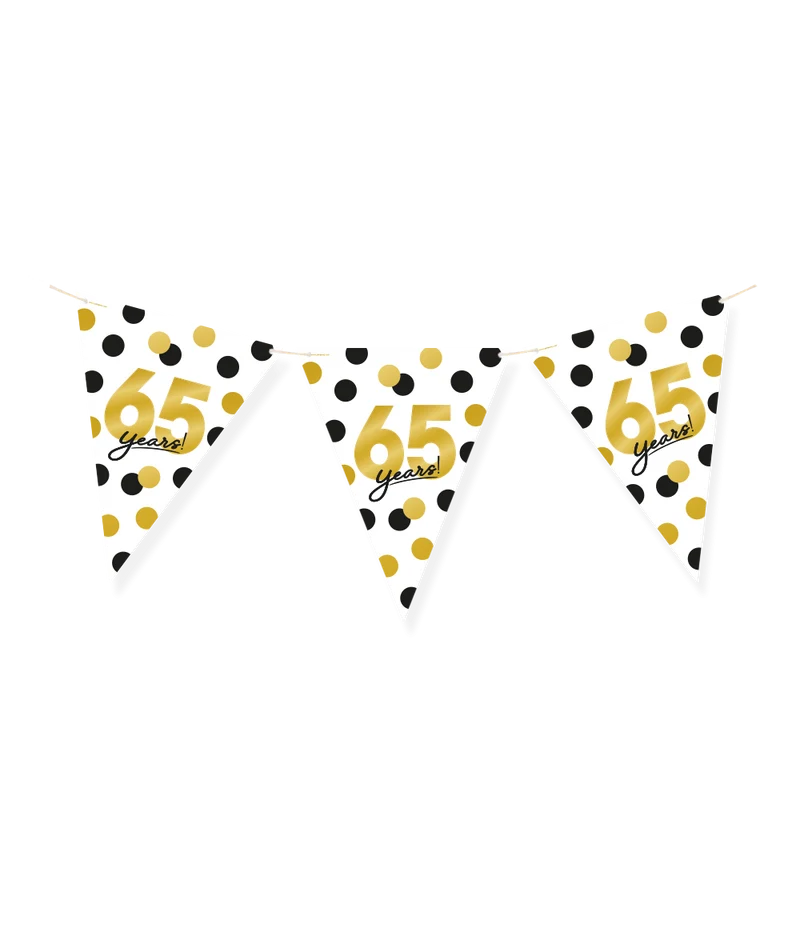 Vlaggenlijn Celebration 65 Jaar Wit/Goud/Zwart