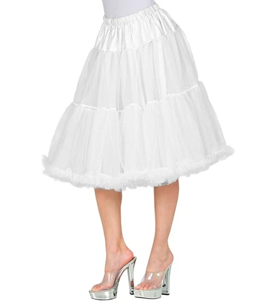 Tulle rok met plooien/petticoat 65cm, wit Joep