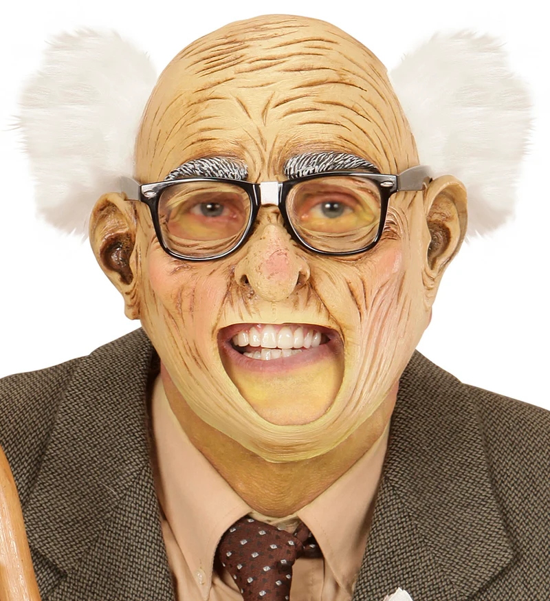 Opa masker met een grote mond