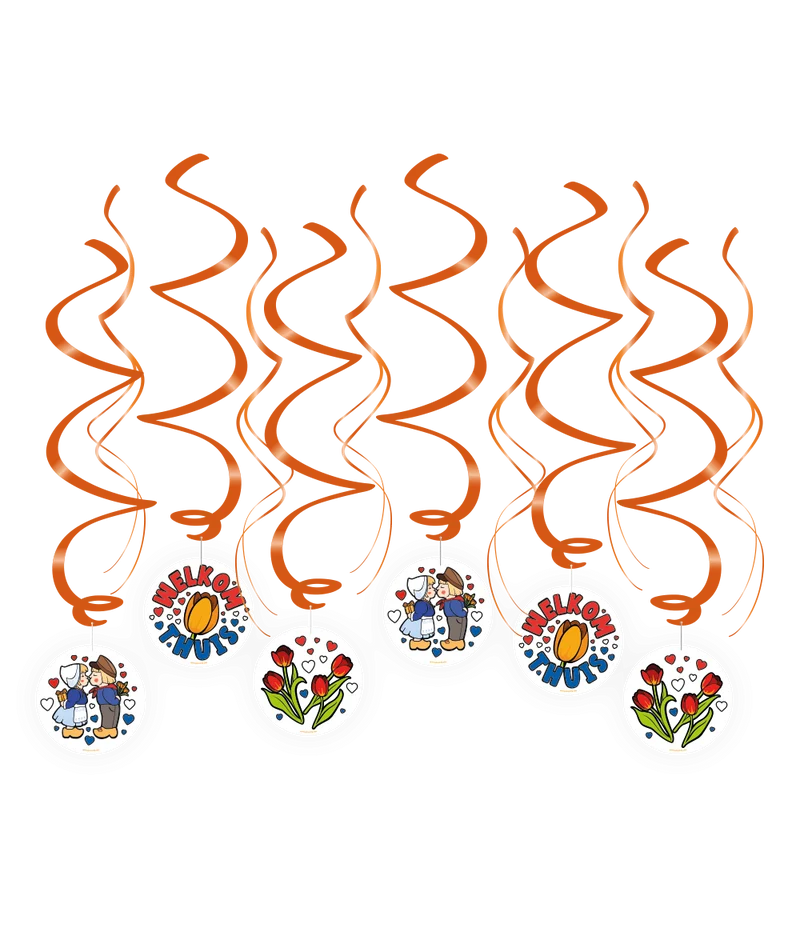 Hangdecoratie Swirl Welkom Thuis Cartoon Holland (12st)