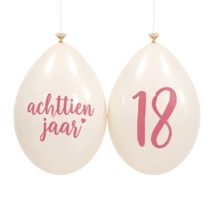 Ballonnen 18 jaar roségoud 30 cm - 10 stuks