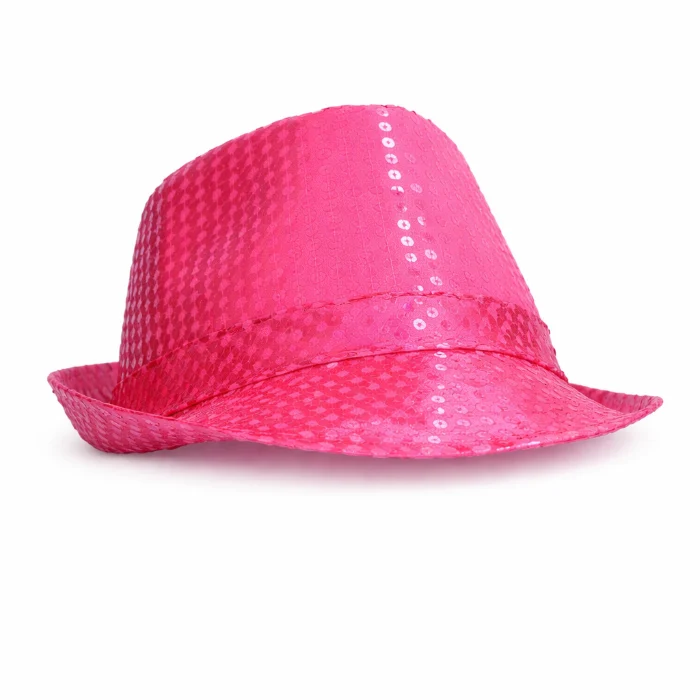 Hoed pailletten met licht roze