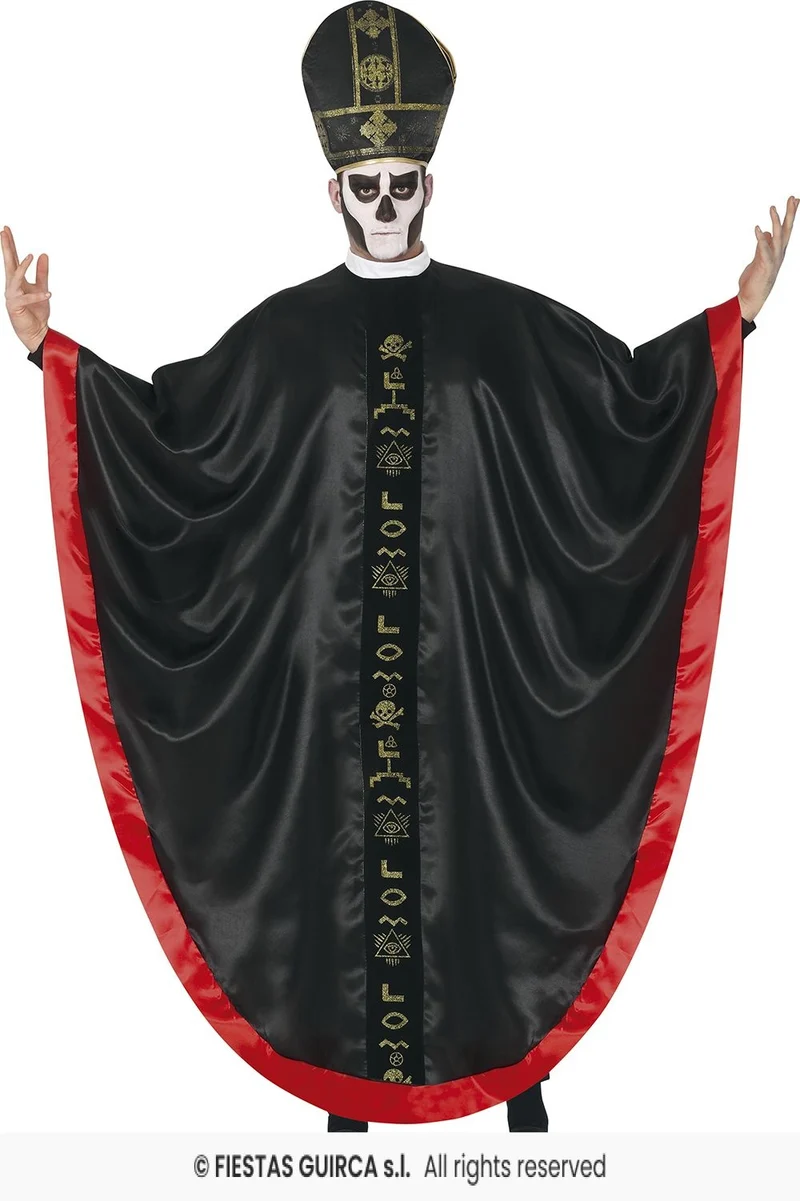 Satantische Kardinaal Kostuum Zwart/Rood