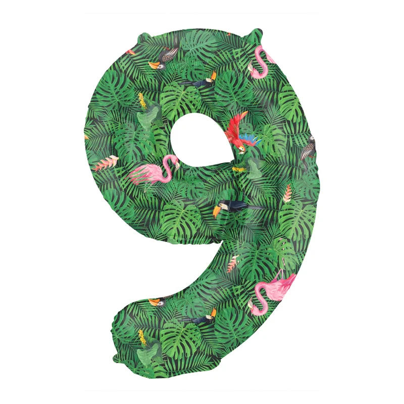 Folieballon Cijfer 9 Jungle Vibe - 86 cm