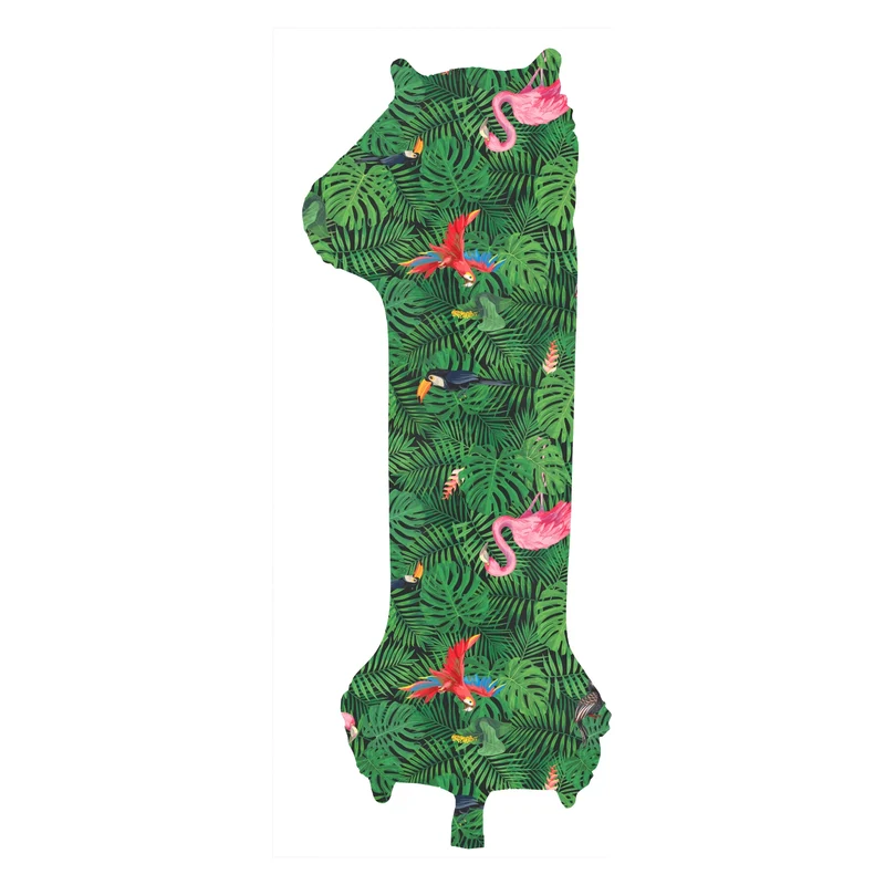 Folieballon Cijfer 1 Jungle Vibe - 86 cm