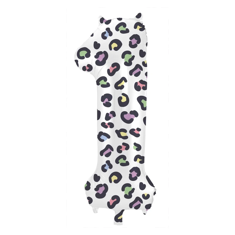 Folieballon Cijfer 1 Bright Panther - 86 cm
