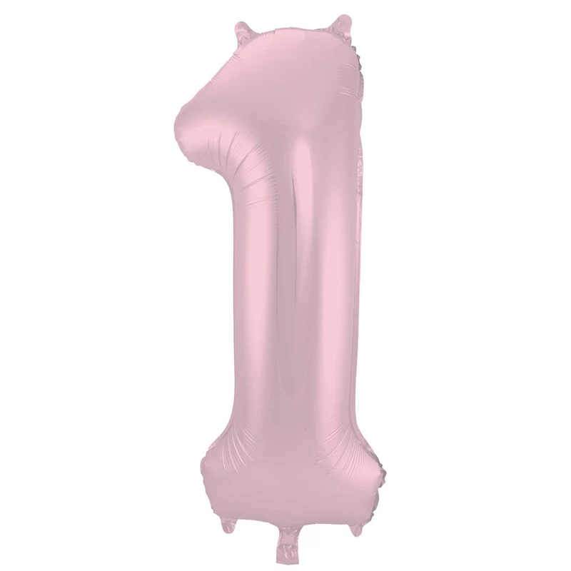 Folieballon Pastel Roze Metallic Mat Cijfer 1 - 86 cm
