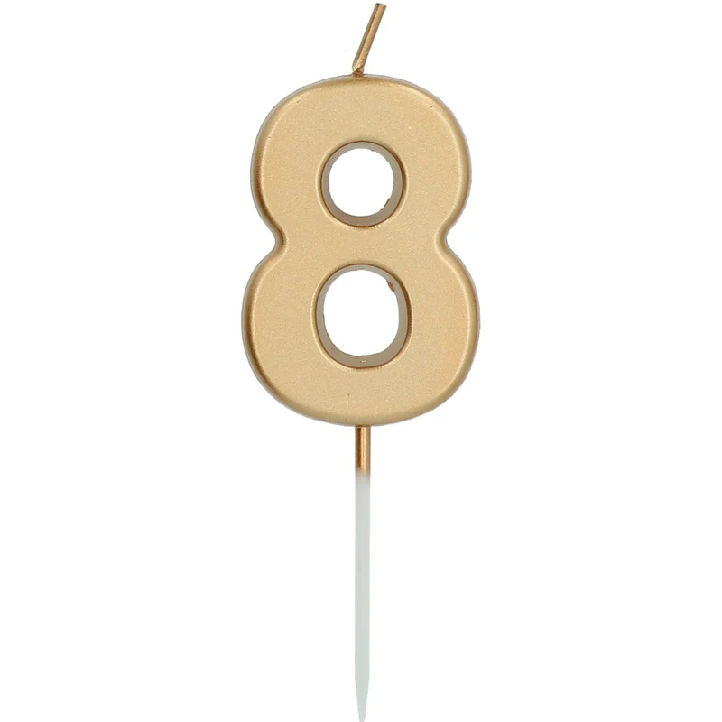 Cijferkaars '8' Goudkleurig 5cm