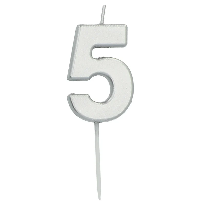Cijferkaars '5' Zilverkleurig 5cm