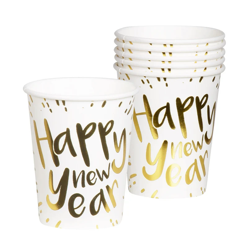 Set 6 bekertjes 'Happy new year'