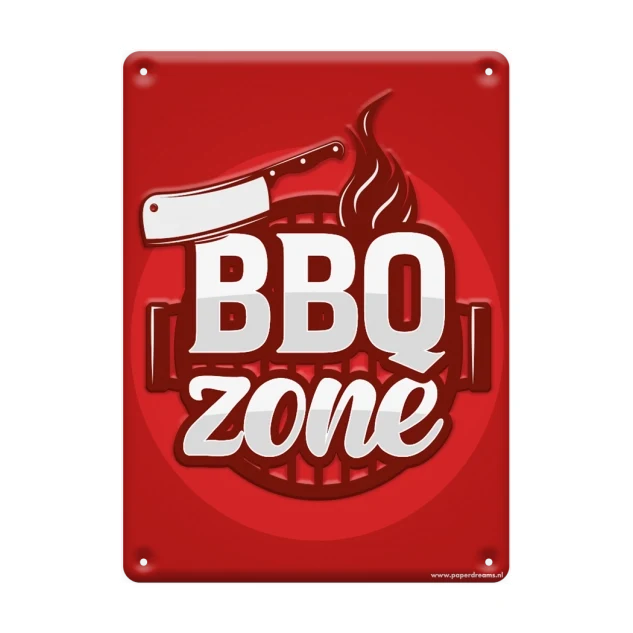 Metalen bord BBQ zone
