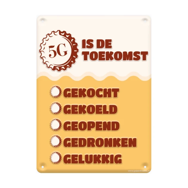 Metalen bord 5G is de toekomst